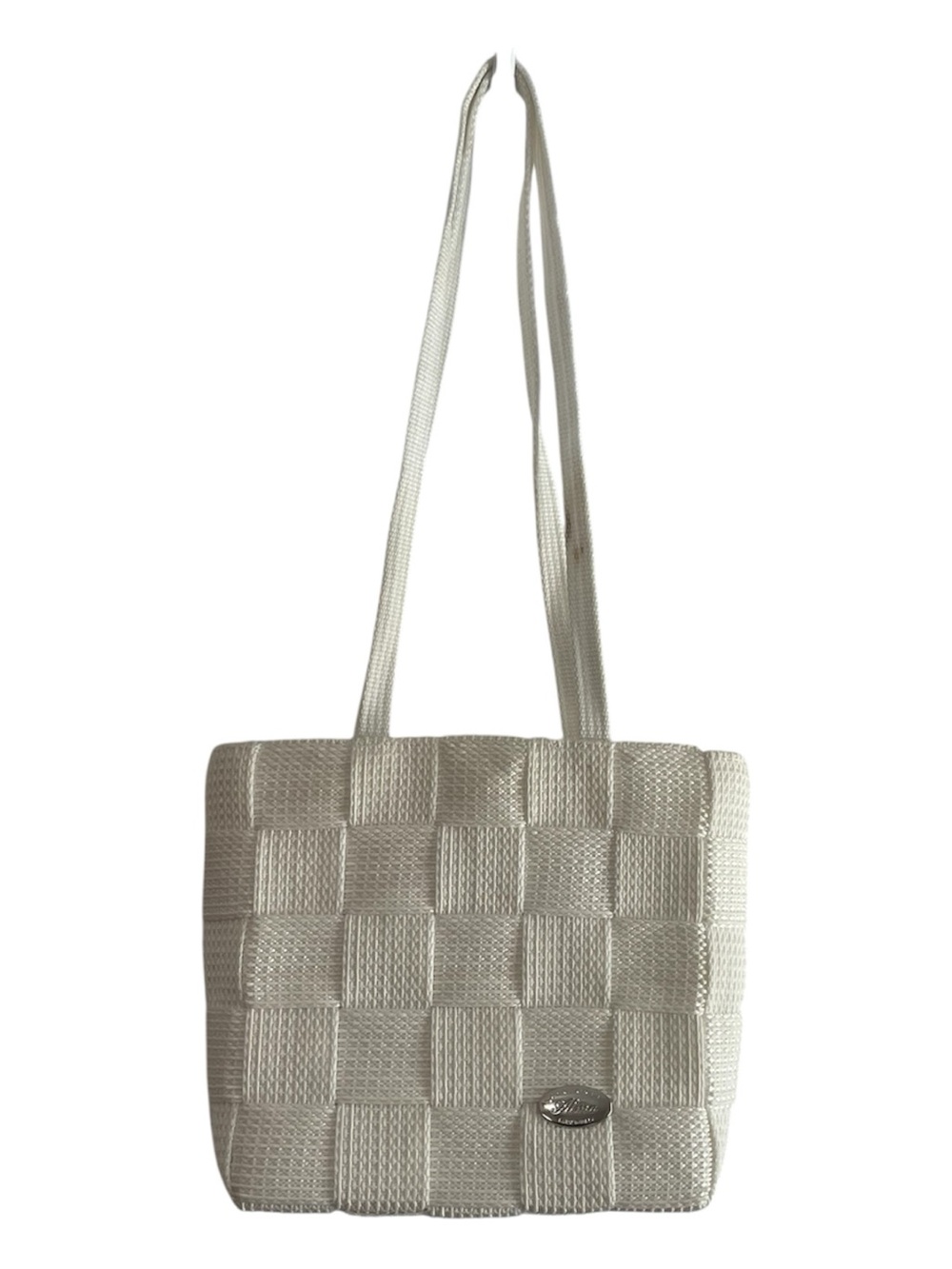 Creazioni Alma Made in Italy Ivory Woven Tote Shoulder Bag Quiet Luxury